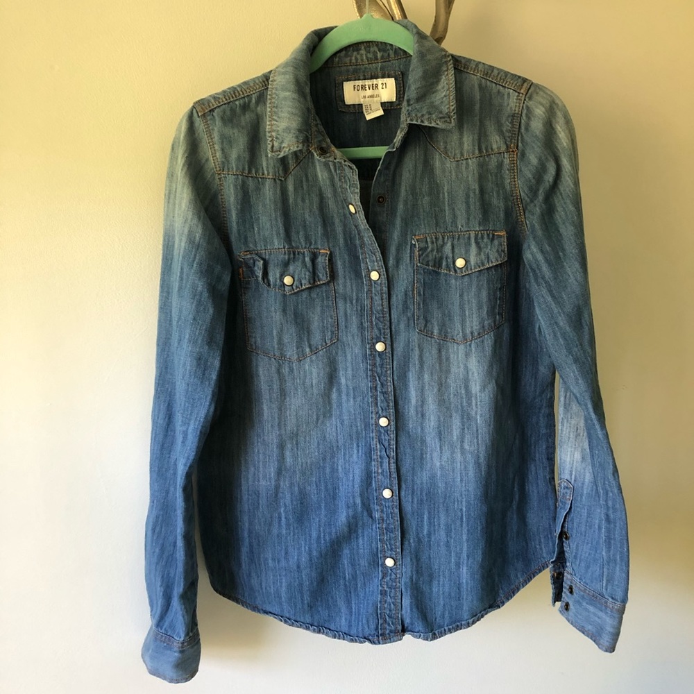 Custom painted denim shirt with sunflowers